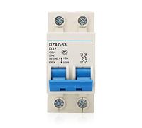 Miniature Circuit Breaker 32A Compact DIN Rail Mounted Circuit Breaker Voltage AC 400V Segment Capability 6000A 2P Circuit Breaker Residual Current Isolator DZ47-63 D32