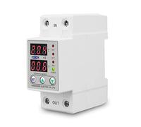 Miniature Circuit Breaker 60A 230V Din Rail Adjustable Over And Under Voltage Protective Device Protector Relay With Current Protection Voltmeter(40A)