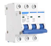 Miniature Circuit Breaker, AC 400V 6/10/16/20A 3 Pole MCB, 400V Practical DZ47-63 Stable for Dc Systems Small-Sized Solar Power Generation System Automatic switch (Color : 16a)