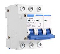 Miniature Circuit Breaker, AC 400V 6/10/16/20A 3 Pole MCB, Practical DZ47-63 Stable for Dc Systems Small-Sized Solar Power Generation System(10A)