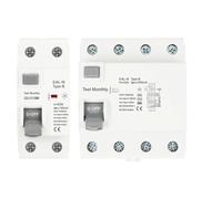 Miniature Circuit Breaker Circuit Breaker 2P 4P 10/30/100/300mA Electric EV Charging Pile Residual Current DC RCCB RCD Type B 6KA Din Rail Earth Leakage(10mA,2P 10A)