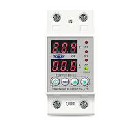 Miniature Circuit Breaker Din Rail Dual Display Adjustable Over Voltage Current And Under Protective Device Protector Relay 40A 63A 80A 220V 230V(40A)