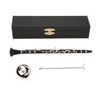 Miniature Clarinet Model Exquisite Lifelike Replica with Stand and Case for Home Decor Music Lovers ABS Plastic 7.4in