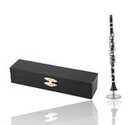 Miniature Clarinet Ornament, Miniature Clarinet with Stand and Case Mini Musical Instrument Christmas Ornament Home Ornament (6.3)
