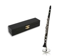 Miniature Clarinet Replica with Stand and Case, Clarinet Musical Instrument Mini Musical Instrument Clarinet Dollhouse Accessories Model Home Decorations Display Ornaments