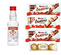 Miniature Classic Vodka |Kinder Chocolate Gifts | Mini Vodka Gifts | Christmas Gifts | Birthday Gifts | Luxury Gifts (Smirnoff Red Label Vodka)