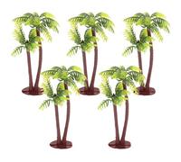 Miniature Coconuts Trees for Crafts, Green Artificial Coconut Tree Decoration Scale Scenery Miniature Figurines for Train Railway Scenery Architecture Landscape, Micro Landscape Sandbox, Cake