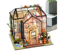 Miniature Construction Kit, 3D Mini Greenhouse Model Kit, Decorative Display for Bedroom, Room, Teenager, Christmas, Halloween, Books, Library Projects