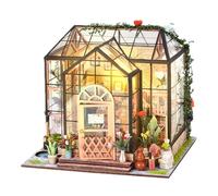 Miniature Construction Kit, 3D Mini Greenhouse Model Kit, Decorative Display for Bedroom, Room, Teenager, Christmas, Halloween, Books, Library Projects