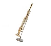 Miniature Copper Soprano Saxophone Model With Support Mini Musical Instrument Accessories Musical Instrument Model Miniature (Size : 9cm)