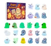 Miniature Countdown Calendar,24-Day Halloween Count Down Calendar Miniatures - Glow-in-The-Dark Collectible Sculpture for Tabletop Mantel Bookshelf Decoration