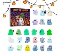 Miniature Countdown Calendar | 24-Day Mini Ghost Figurine Countdown Calendar | Glow-in-The-Dark Collectible Sculpture for Tabletop Mantel Bookshelf Decoration