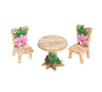 Miniature Country Round Table Chairs Scene Accessories for Furniture