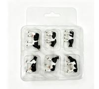 Miniature Cow Figurine Box Of 6 Farm Animal Figures Model Cows Tiny Ornaments Resin Construction Realistic Markings suitable for model railways