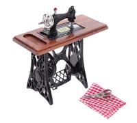 Miniature Crafting Set With 1/12 Scale Sewing Machine And Scissors For Dollhouses Enthusiasts Scene Display Accessories Realistic Miniature Sewing Machine