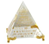 Miniature Crystal Egyptian Pyramid Figurine - Ancient Art Building Model, Feng Shui Desktop Decoration, Unique Home Decor, Gift for Collectors and Art Lovers