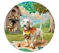 Miniature Dachshund 1000 Piece Circular Puzzle Good Friend Partner Pet Educational Stress Relief Puzzle All Ages Home Decor Creative Design 1000pcs (67.5x67.5cm)