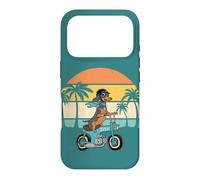 Miniature Dachshund on DAX Motorcycle - Retro Scooter Case for iPhone 17 Pro