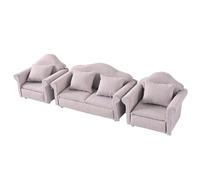 Miniature Decorative Sofa Armchair/Love Seat Couch Realistic Wooden Furniture Model Figure For Dollhouses Scene Decors Dollhouses Miniature Couch