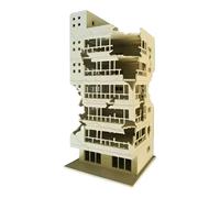 Miniature Destroyed Building Set Destroyed House Model Texture for Architectural Models and Wargame Terrain Miniature Ruined Architecture Model