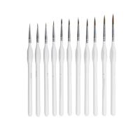 Miniature Detail Paint Brush Set - 11 Pcs Miniature Paint Brushes with Natural Wood Handle for Fine Detail Art Painting - Perfect for Acrylic Painting and Model Crafting (White, One Size)