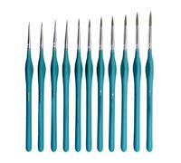 Miniature Detail Paint Brush Set for Art Enthusiasts 11 Pieces Fine Tip Brushes with Natural Wood Handles Ideal for Acrylic Painting and Fine Detailing (Blue, One Size)