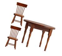 Miniature Dining Room Table Set With 2 Chair Friendly Painted Design For 1/12 Scale Dollhouses Scene Layout Decoration Dollhouses Furniture