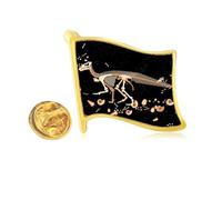 miniature dinosaur b bs Golden Metal Flag Lapel Pin Badge