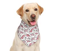 Miniature Dinosaur Bones Pink Dog Bandana Scarf Triangle Bibs Pet Accessories Cat Kerchief