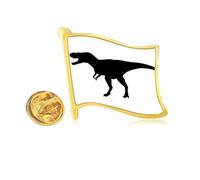miniature dinosaur bs b Golden Metal Flag Lapel Pin Badge