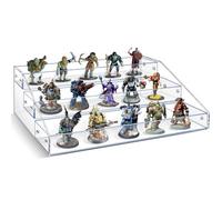 Miniature Display Shelf, 2.75 Inches Clear Acrylic Wide Miniature Storage and Display Stand-3 Tiers