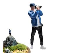 Miniature Display Toy - Photographer Figure Model, 1/64 Scale Simulation | Collectible Diorama Street People Decoration Set, Realistic Urban Scene Photography Accessories for Model Railway Layouts