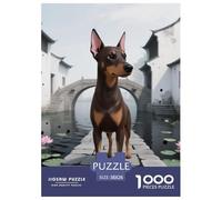 Miniature Doberman Pinscher 1000 Pieces Pet Jigsaw Puzzle Family Challenge Toys for Adults for The Whole for Women,Gifts for Men Home Decors 38x26cm/1000pcs
