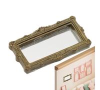Miniature Doelhouse Mirror - Classical Square Mirror, Gold Silver Carved Miniature Home Decoration Prop, Resin Mini Miror For Mini Furniture, Vintage Style Ornament