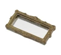 Miniature Doelhouse Mirror - Classical Square Mirror, Gold Silver Carved Miniature Home Decoration Prop, Resin Mini Miror For Mini Furniture | Vintage Style Ornament