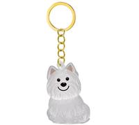 Miniature Dog Figurine Keychain with Builts in Pet Hair Collector Clear Cats Furs Storage Box Keyring Memorial Keepsakes Animal Shape Hair Collector Keychain