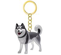 Miniature Dog Figurine Keychain with Builts in Pet Hair Collector Clear Cats Furs Storage Box Keyring Memorial Keepsakes Animal Shape Hair Collector Keychain