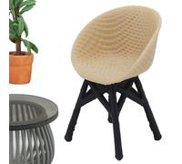 Miniature Doll Chair, Rattan Furniture Accessory, Room Decoration with Realistic Weave, Handcrafted Scene Tool, Accessory with Detailed Craft, Mini Chair for Toys and Displays