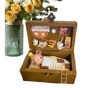 Miniature Doll House | Miniature Kits For Adults | Wooden Handmade Realistic Animals In Boxes Design Craft Scene Toy Collectibles, Model Scenery Decor