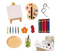 Miniature Doll House - Stuff Easel Drinks Crafts Fairy Garden Supply | Fairy Garden Supplies | for Artists DIY Fans Collectors Playroom Shop Indoor Birthday Holiday Study Room Bedroom