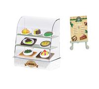 Miniature Doll Houses Bakery Counter Display Case with Model Cake Figure for Playing by Chef Fantasy Games Miniature Bakery Set for Dollhouses