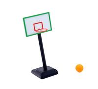Miniature Dollhouse Basketball Hoop with Ball, 1/12 Scale Ornament for Micro Scene, Architectural Models, and DIY Crafts