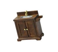 Miniature Dollhouse Bathroom Sink and Cabinet Set 1/16 Scale Realistic Home Decor