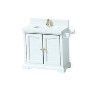 Miniature Dollhouse Bathroom Sink and Cabinet Set 1/16 Scale Realistic Home Decor