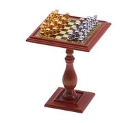Miniature Dollhouse Chess Set for Dollhouse Decor Golden and Silvery Mini Chess