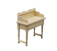 Miniature Dollhouse Desk, 1:12 Scale Wooden Writing Desk with 1 Drawer, Unfinished Wood Craft, for Dollhouses, Pretend Play Furniture, and Mini Houses Accessories