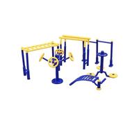 Miniature Dollhouse Furniture 4Pcs Outdoor Fitness Equipment Set - 1/12 Scale Doll House Accessories Mini Houses Playground Scene, Pretend Play Toy for Kids Boys Girls Playhouse Decoration