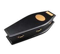 Miniature Dollhouse Furniture Wooden Black Coffin Model - 1:12 Scale Mini Houses Doll House Accessories, Pretend Play Toy for Gothic, Halloween or Haunted Dollhouse Scenes