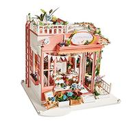 Miniature Dollhouse Model Kit, Flower DIY Dollhouse Assembly Toy Mini Home Craft Decor Doll House Accessories