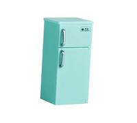 Miniature Dollhouse Refrigerator Toy Pretend Play Accessory Furniture Kitchen Appliance PP with Two Doors for Children And Adults Learning, Mint